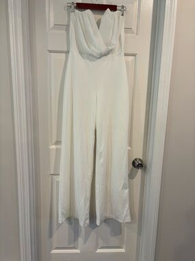 Windsor Strapless White Wide-Leg Jumpsuit